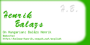henrik balazs business card