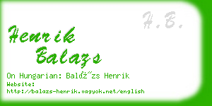 henrik balazs business card